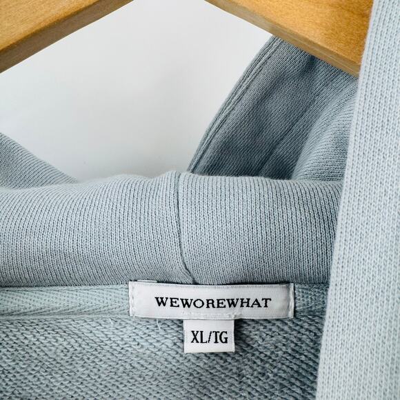 WeWoreWhat Oversized Hoodie Light Blue Cotton Blend Sweatshirt Size XL Casual - Picture 3 of 7